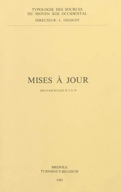 Mises à jour des fascicules n°2 à 39