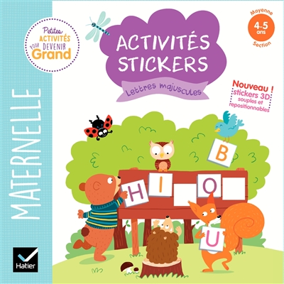 Lettres majuscules maternelle moyenne section, 4-5 ans : activités stickers
