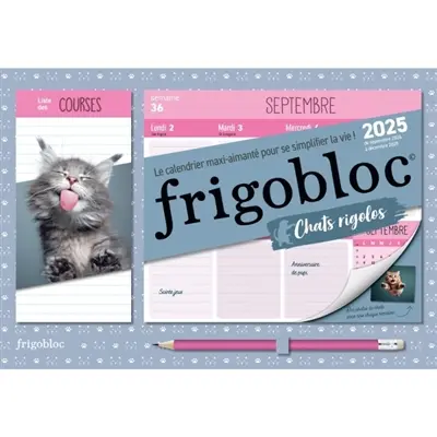 Mini Frigobloc Hebdomadaire 2025 Chats rigolos (de sept. 2024 à déc. 2025) Mini Frigobloc Hebdomadaire 2025 Chats rigolos (de sept. 2024 à déc. 2025)