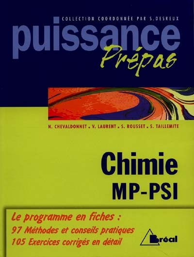 Chimie, MP-PSI : classes préparatoires, premier cycle universitaire