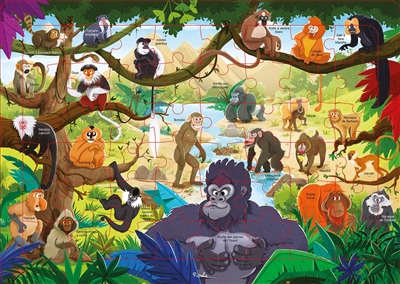 Les singes : puzzle 48 pièces