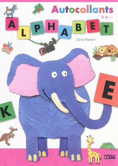 Alphabet, autocollants, 3-6 ans : éléphant