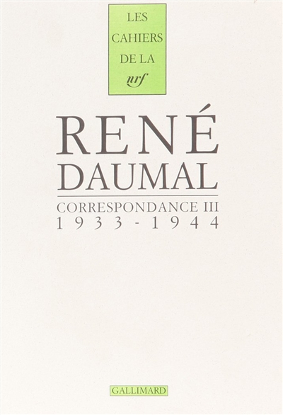 Correspondance. Vol. 3. 1933-1944