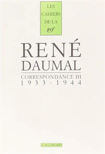 Correspondance. Vol. 3. 1933-1944