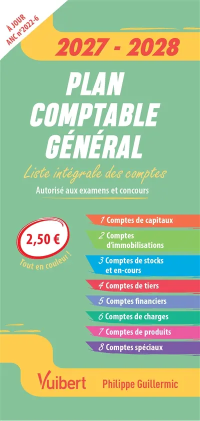 Plan comptable général 2026-2027 : liste intégrale des comptes