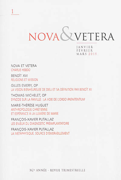 Nova & vetera, n° 1