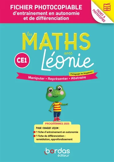 Les maths avec Léonie CE1, cycle 2 : fichier de différenciation : 2024