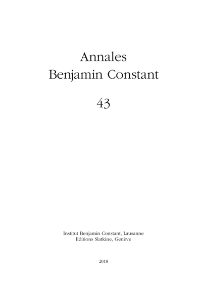 Annales Benjamin Constant, n° 43