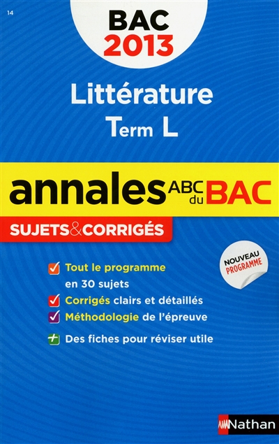 Littérature, terminale L :...