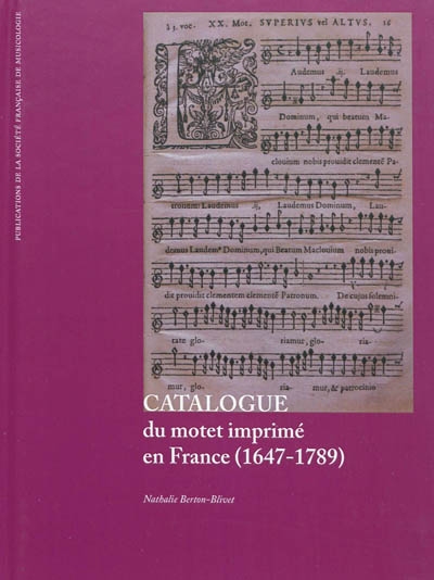 Catalogue du motet imprimé en France (1647-1789)