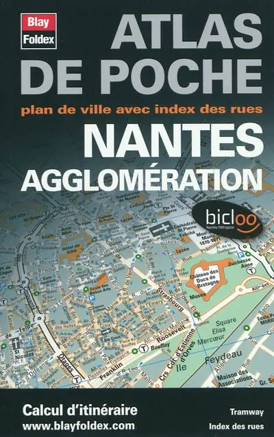 Nantes agglomération : plan de ville avec index des rues