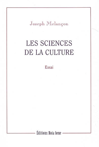 Les Sciences de la culture