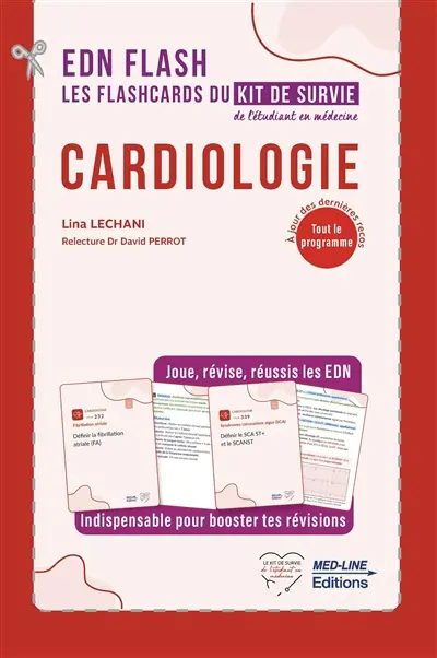EDN flash cardiologie : les flashcards du kit de survie de l'étudiant en médecine : tout le programme