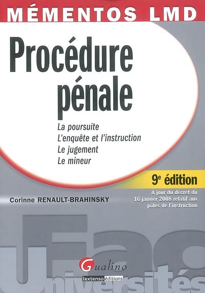 Procédure pénale : la...