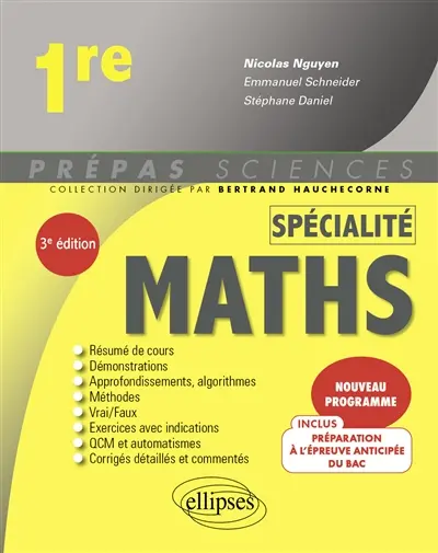 Spécialité maths 1re : nouveau programme
