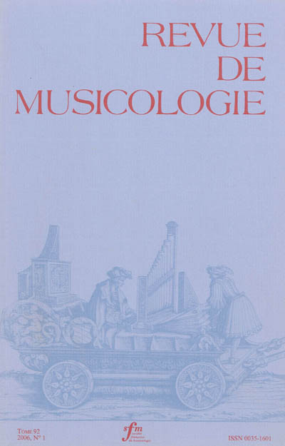 Revue de musicologie, n° 1 (2006)