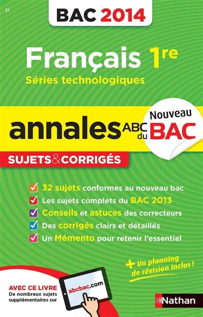 Français, 1re, séries technologiques : bac 2014