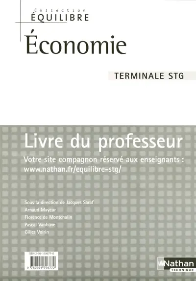 Economie, terminale STG