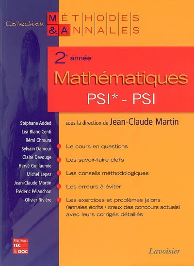 Mathématiques 2e année PSI*-PSI