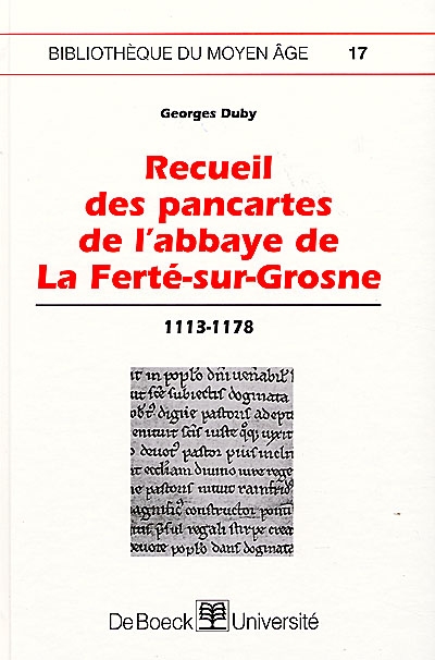 Recueil des pancartes de l'abbaye de La Ferté-sur-Grosne : 1173-1178