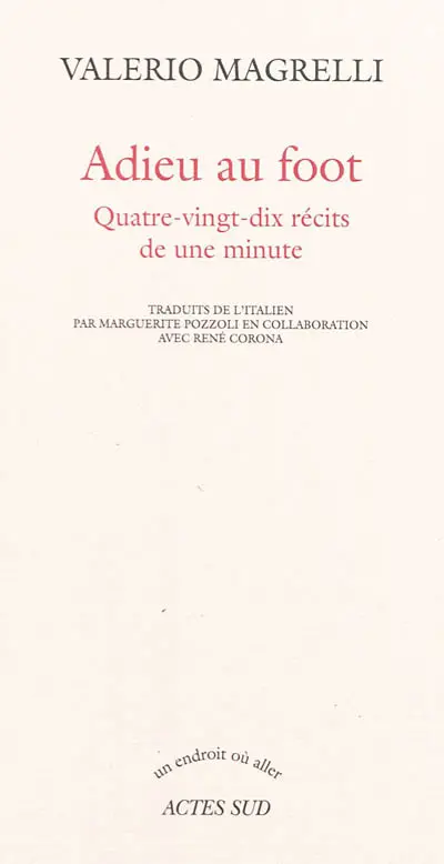 Adieu au foot : quatre-vingt-dix récits de une minute