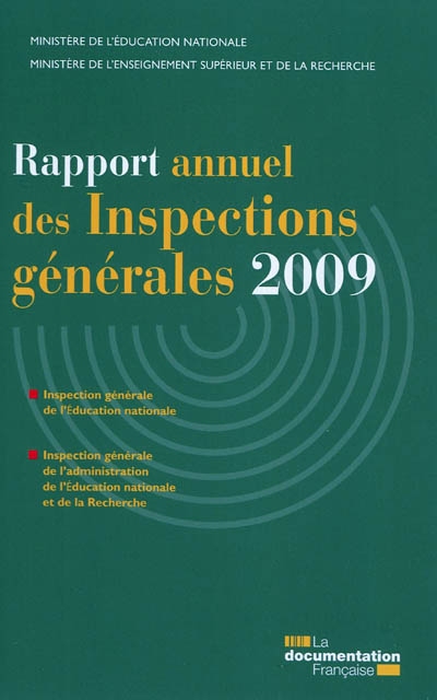 Rapport annuel des inspections générales 2009