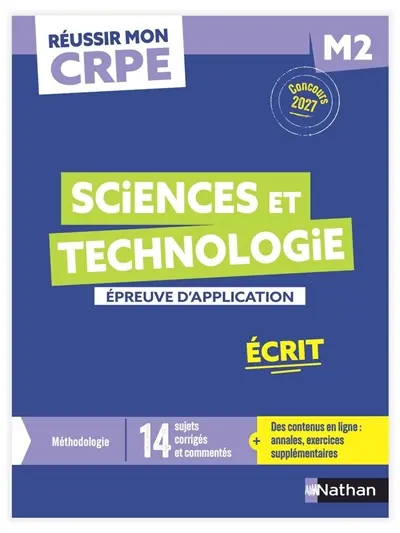 Annales sciences et technologie : épreuve d'application, écrit M2 : concours 2027