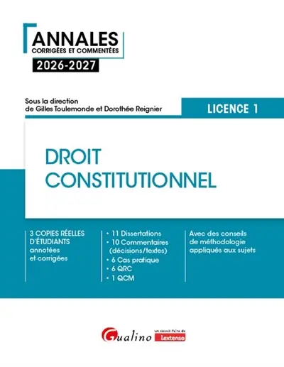 Droit constitutionnel : licence 1 : 2026-2027