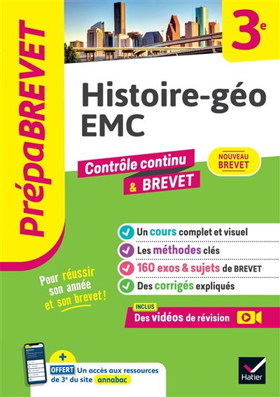 Histoire géographie, EMC 3e : contrôle continu & brevet : nouveau brevet