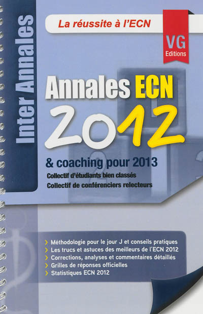 Annales ECN 2012 : & coaching pour 2013