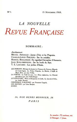 Nouvelle revue française, n° 1