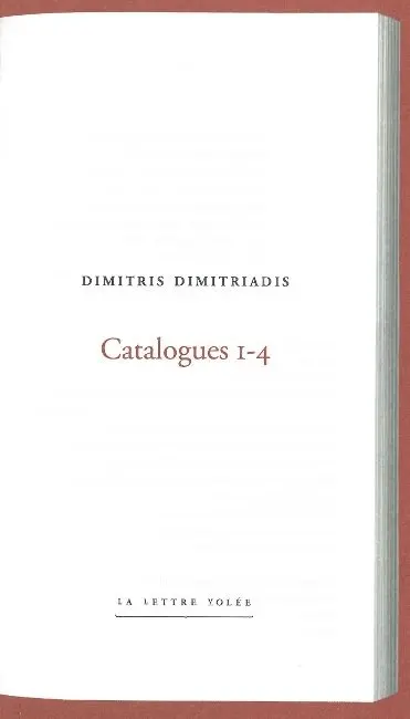 Catalogues. Vol. 1-4