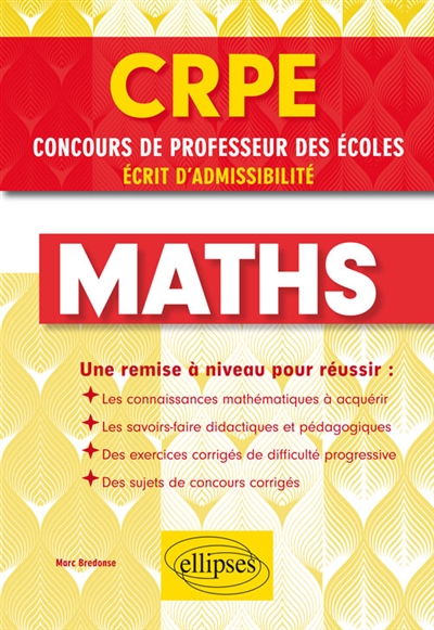 Maths CRPE, concours de professeur des écoles : écrit d'admissibilité