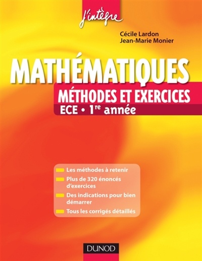 Mathématiques : méthodes et exercices ECE 1re année
