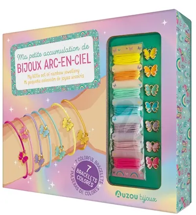 Ma petite accumulation de bijoux arc-en-ciel. My little set of rainbow jewellery. Mi pequena coleccion de joyas arcoiris