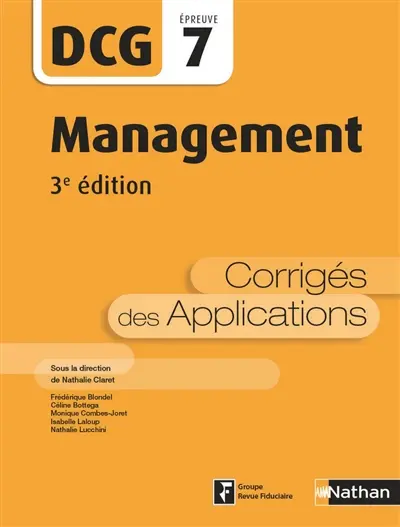 Management, DCG épreuve 7 : corrigés des applications
