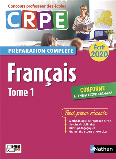 Français : CRPE, préparation complète, écrit 2020 : conforme aux nouveaux programmes. Vol. 1
