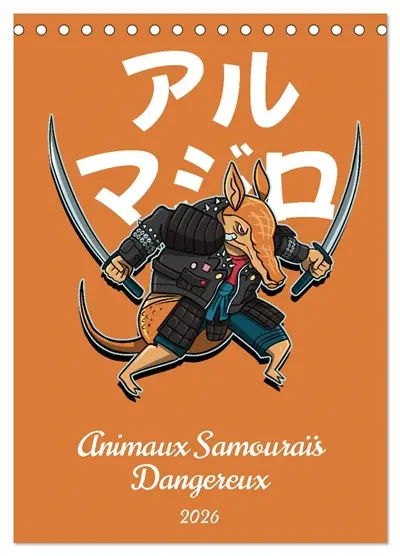 Animaux Samouraïs Dangereux (Calendrier de bureau 2026 DIN A5 horizontal), CALVENDO calendrier mensuel : Explorez la fusion sauvage entre les animaux et l'esprit guerrier des samouraïs dans cette œuvre d'art unique, présentant des images captivantes de créatures dangereuses.