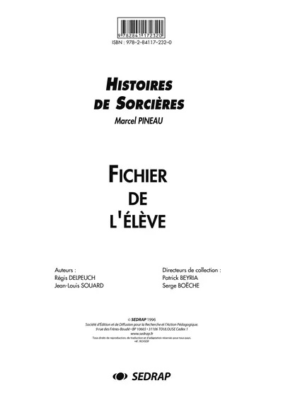 Histoires de sorcières : fichier de l'élève