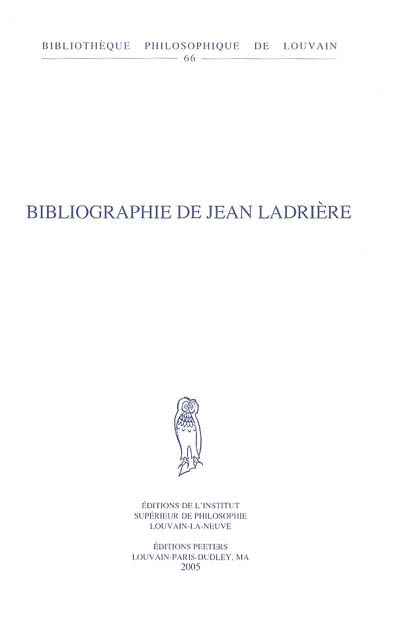 Bibliographie de Jean Ladrière