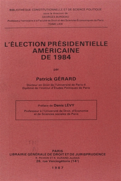 L'Election présidentielle américaine de 1984