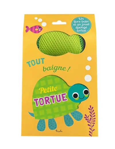 Petite tortue : un livre bain et un jouet éponge tortue