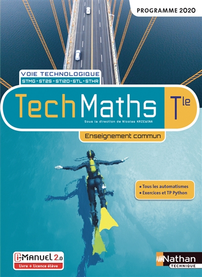 TechMaths, terminale voie technologique, enseignement commun STMG, ST2S, STI2D, STL, STHR : programme 2020