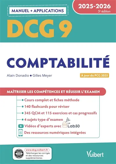 DCG 9, comptabilité : manuel + applications : 2025-2026
