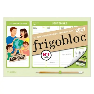 Mini Frigobloc Hebdomadaire Anti-gaspi 2027 : Calendrier compact / sem (de sept. 2026 à déc. 2027)
