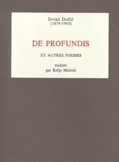 De profundis : et autres poèmes