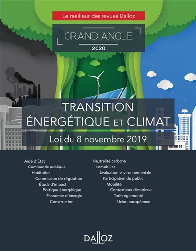 Transition énergétique et climat : loi du 8 novembre 2019