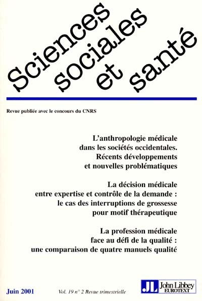Sciences sociales et santé,...
