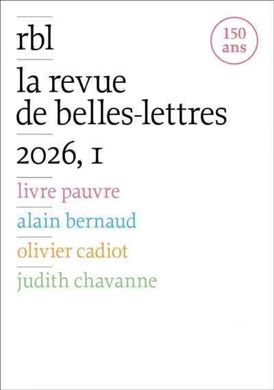 Revue de belles-lettres (La), n° 1 (2026). Livre pauvre