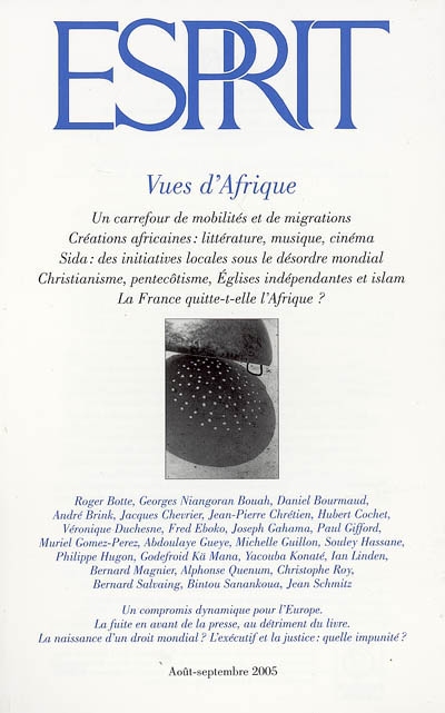 Esprit, n° 317. Vues d'Afrique